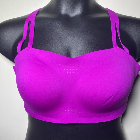 Brooks XXL Run Dare Criss Cross Magenta Heliotrope Print Sports Bra Chafe Free - Picture 10 of 10